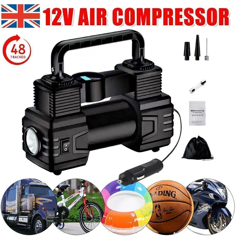 Air Compressor 12V Heavy Duty Portable Electric Car Tyre Inflator 150PSI UK