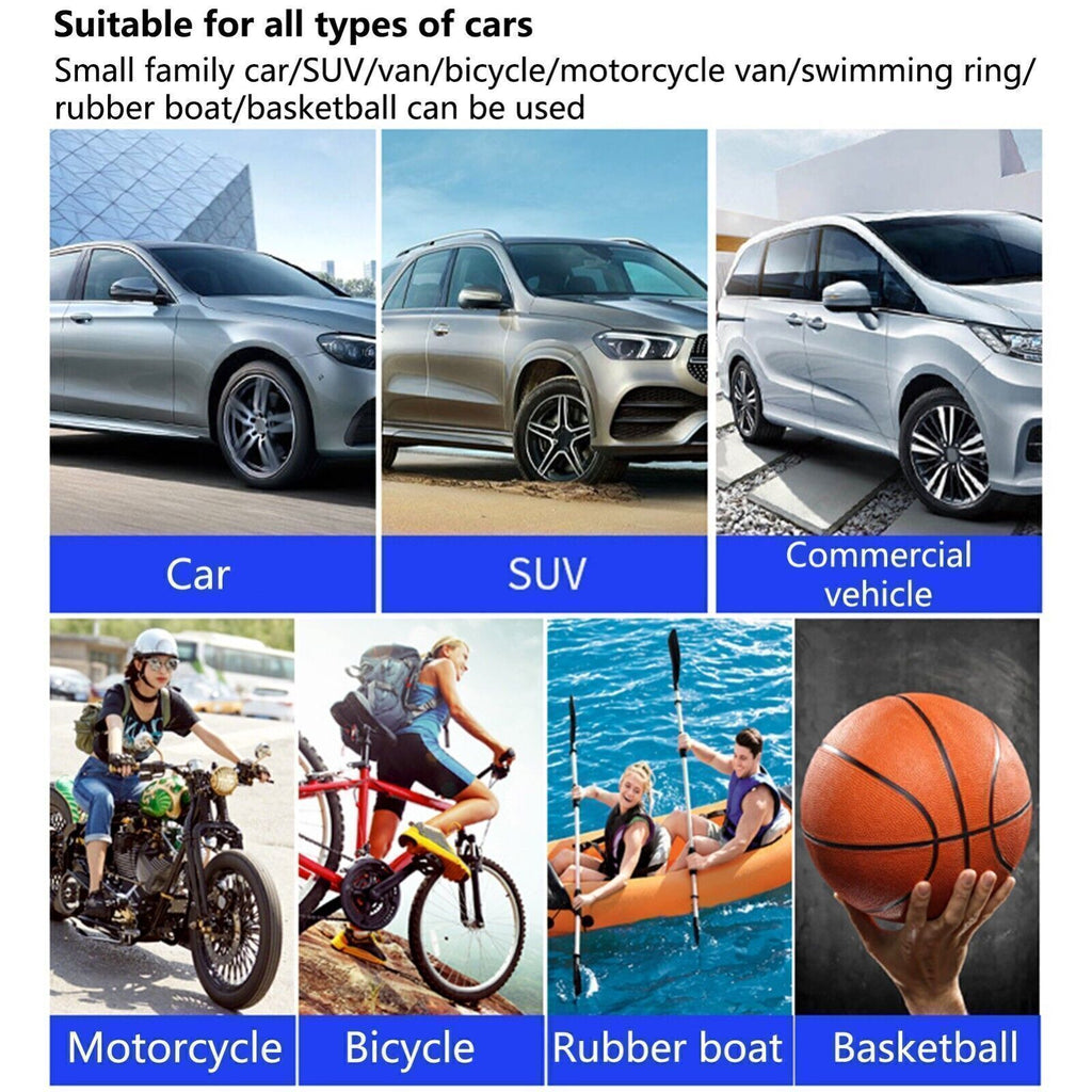 Air Compressor 12V Heavy Duty Portable Electric Car Tyre Inflator 150PSI UK