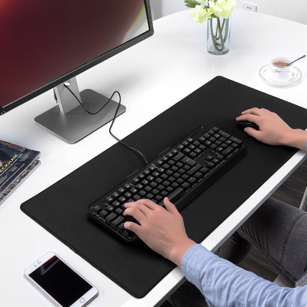 Black 90x40cm Extra Large Anti Slip Gaming Mouse Mat PC Laptop Keyboard Desk Pad