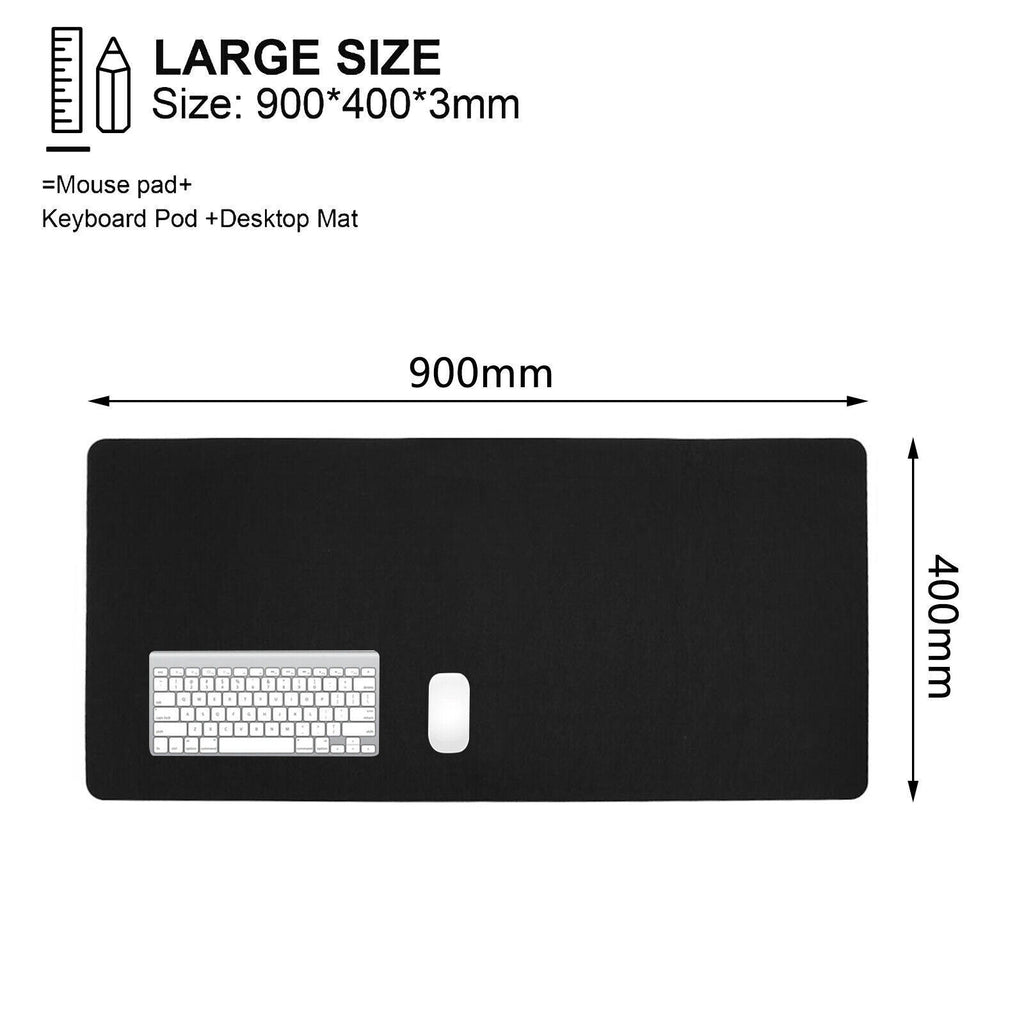 Black 90x40cm Extra Large Anti Slip Gaming Mouse Mat PC Laptop Keyboard Desk Pad